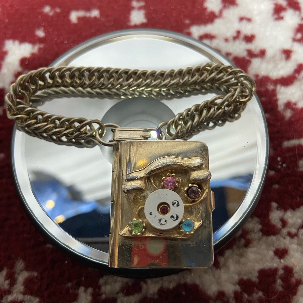 Vintage Phone Book Charm Bracelet